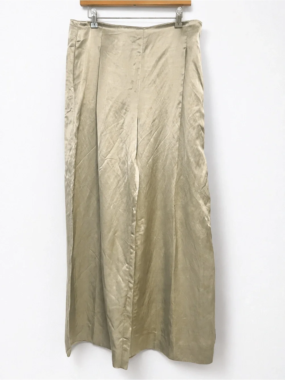 ZW COLLECTION LINEN-BLEND SATIN DARTED TROUSERS